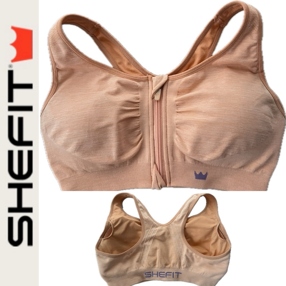 🍑Racerback Zipper Front Seamless Support Bra | SHEFIT Orange Peach | MEDIUM
